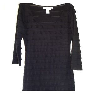 Black Layered Long Sleeve Blouse Max Studio Sz L